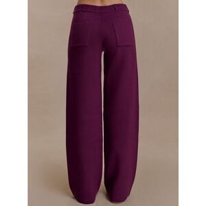 MESHKI Lauren Knit Trouser Plum Small New With Tags